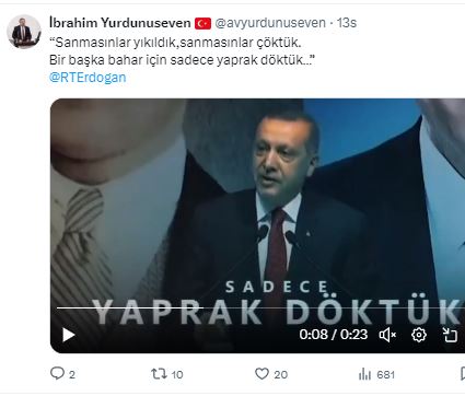 YURDUNUSEVEN'DEN SEÇİM YORUMU:  "BİR BAŞKA BAHAR İÇİN YAPRAK DÖKTÜK"