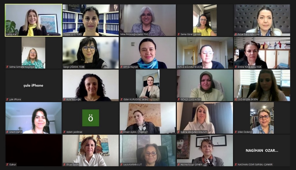 TOBB KADIN GİRİŞİMCİLER KURULU VİDEO KONFERANSTA BİR AYA GELDİ