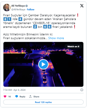 81 İlde 'Çember-16' Operasyonları