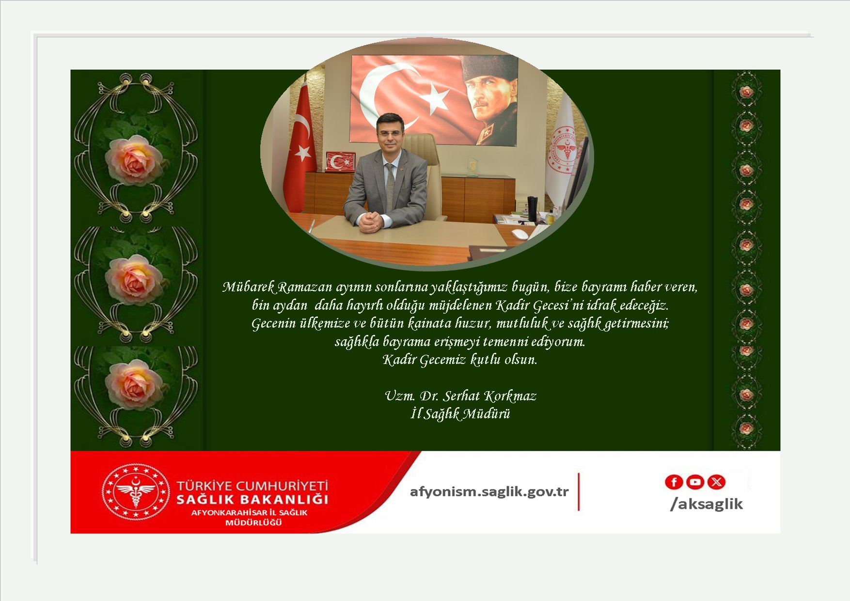 Müdür Korkmaz'dan Kadir Gecesi Paylaşımı