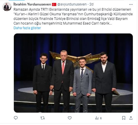 YURDUNUSEVEN TÜRKİYE BİRİNCİSİ EMİRDAĞLI CAN'I TEBRİK ETTİ
