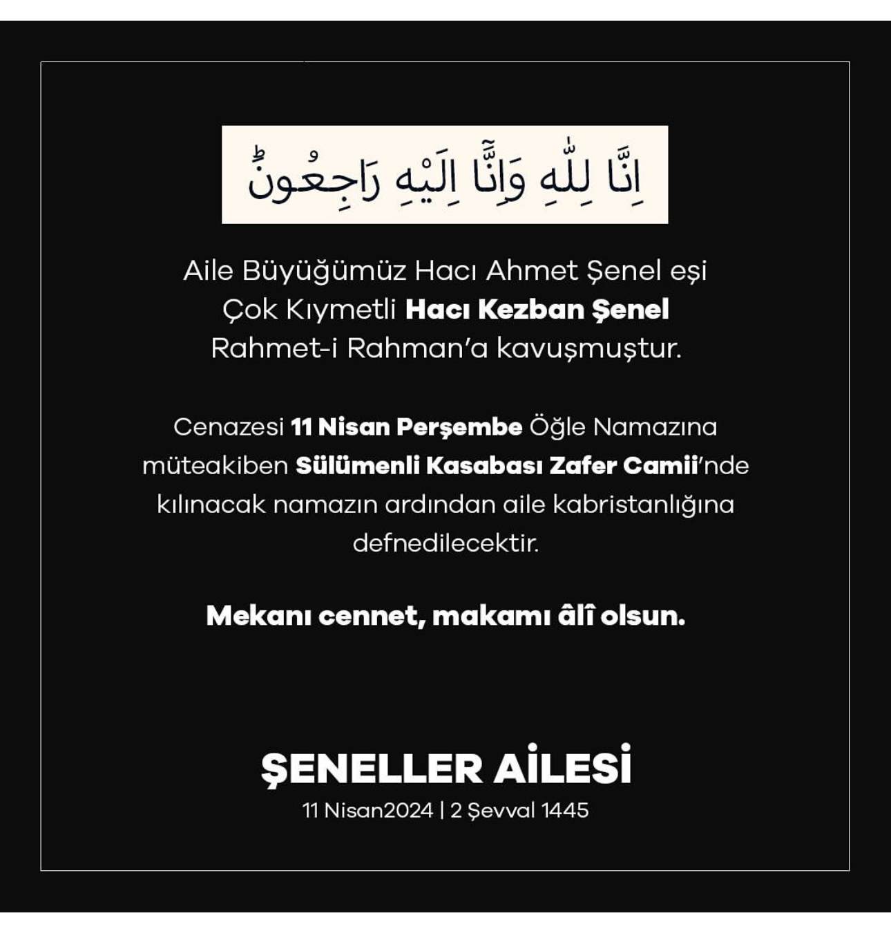 SAADET PARTİLİ KARATAŞ VE İŞ İNSANI ADNAN ŞENEL'İN ACI GÜNÜ