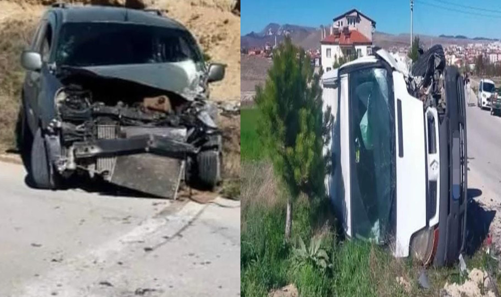 İki Araç Kaza Yaptı Ekipler Yoğun Mesai Harcadı
