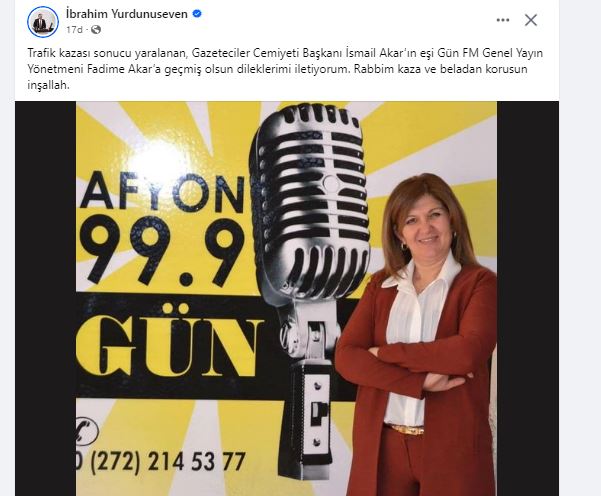 AK Partili Yurdunuseven'den Akar'a Geçmiş Olsun