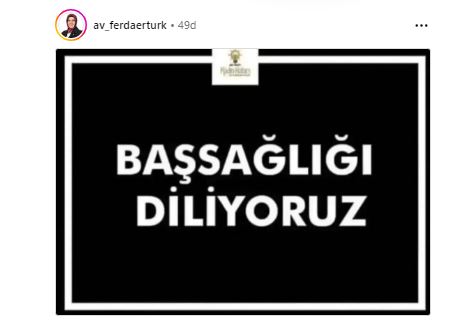 AK Parti'nin  Acı Kaybı Başkan Ertürk Mesaj Yayınladı