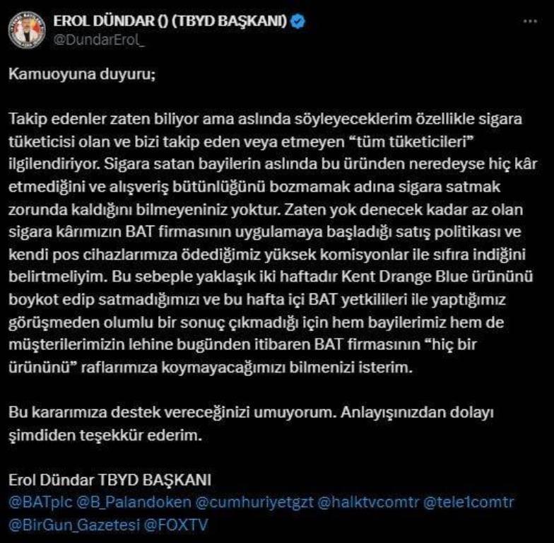 BU SİGARALAR ARTIK SATILMAYACAK !