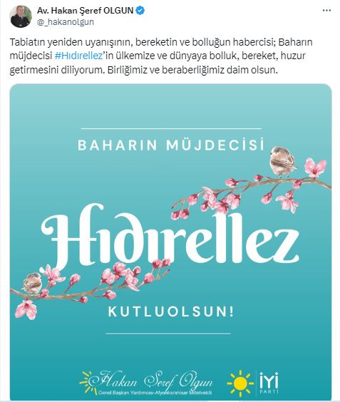 OLGUN BAHARIN MÜJDECİSİ HIDIRELLEZİ KUTLADI