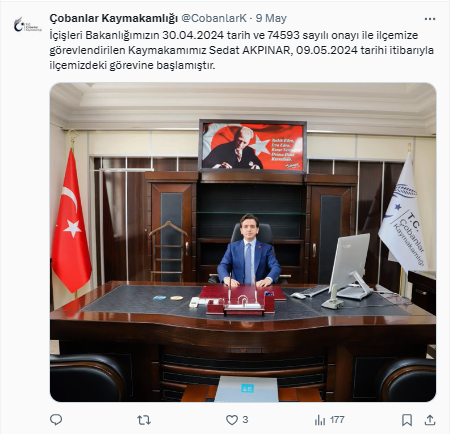 Afyonkarahisar Çobanlar’da Yeni Kaymakam Göreve Başladı