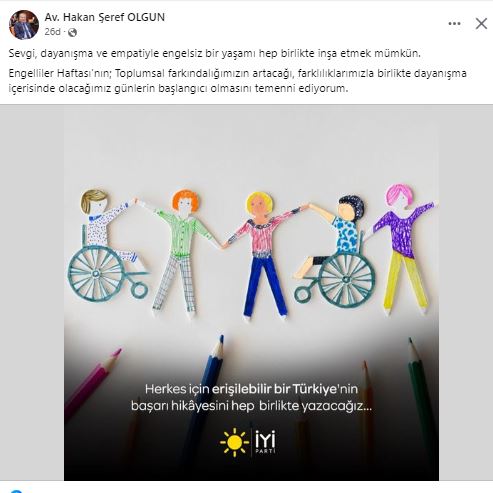 OLGUN ,”SEVGİ VE EMPATİ İLE ENGELSİZ BİR YAŞAM  İNŞA ETMEK MÜMKÜN”