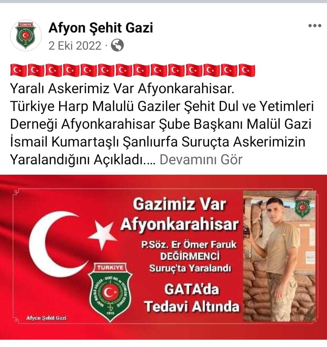 Kumartaşlı Açıkladı: “Yaralı Askerimiz 2 Yıldır Tedavi Altında ve Halen Görevine Devam Ediyor”