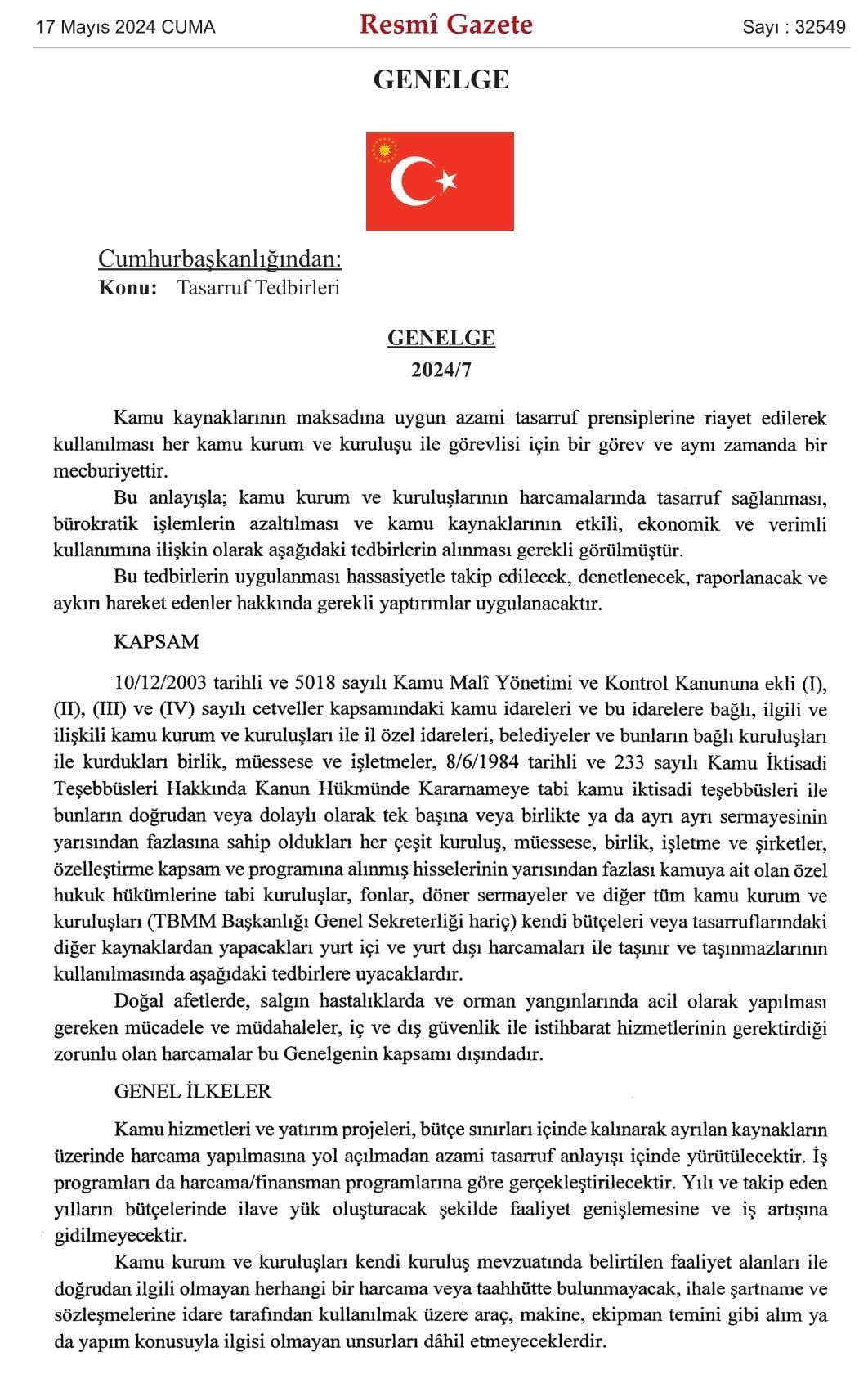 TASARRUF  TEDBİRLERİ YAYINLANDI ARTIK GAZETE ALIMI YAPILMAYACAK