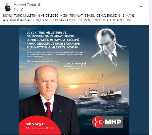 TAYTAK'TAN GENÇLERE 19 MAYIS MESAJI