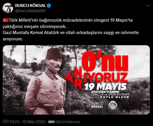 BAŞKAN KÖKSAL : "TÜRK MİLLETİ'NİN YAKTIĞI MEŞALE SÖNMEYECEK"
