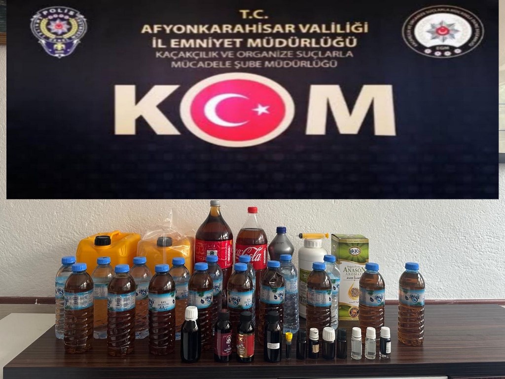AFYON'DA POLİS KAÇAK ALKOL OPERASYONU DÜZENLEDİ