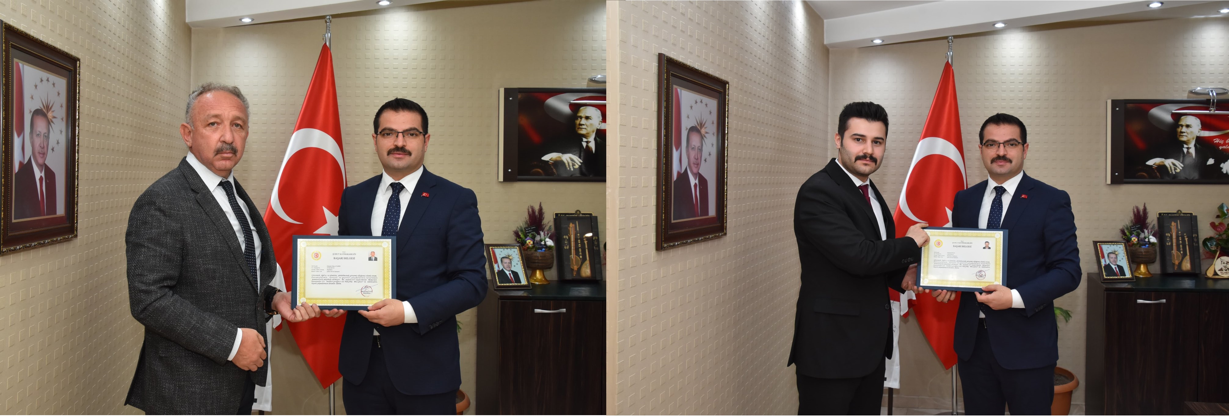 Görevlerinde Üstün Gayret Gösterdiler Belgelerini Kaymakam Han'dan Aldılar