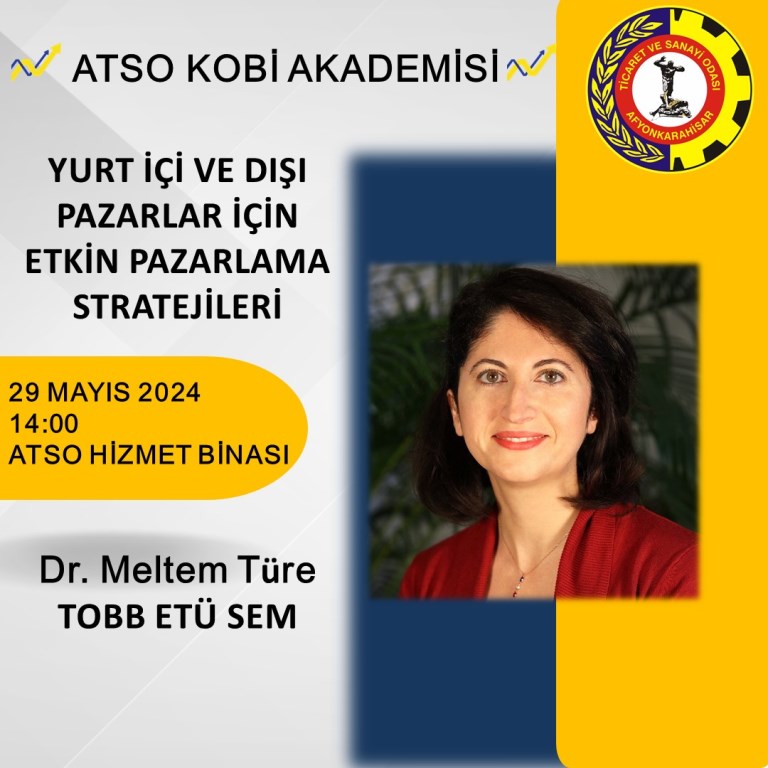 ATSO KOBİ AKADEMİSİ, ETKİN PAZARLAMA STRATEJİLERİ EĞİTİMİ GERÇEKLEŞTİRECEK