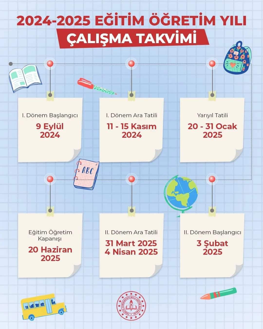 2024-2025 Eğitim Öğretim Yılı Takvimi Açıklandı