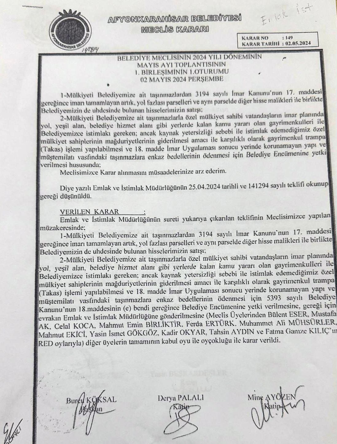 Afyonkarahisar Belediyesi: "Hukuka Aykırı Karar Yok!"