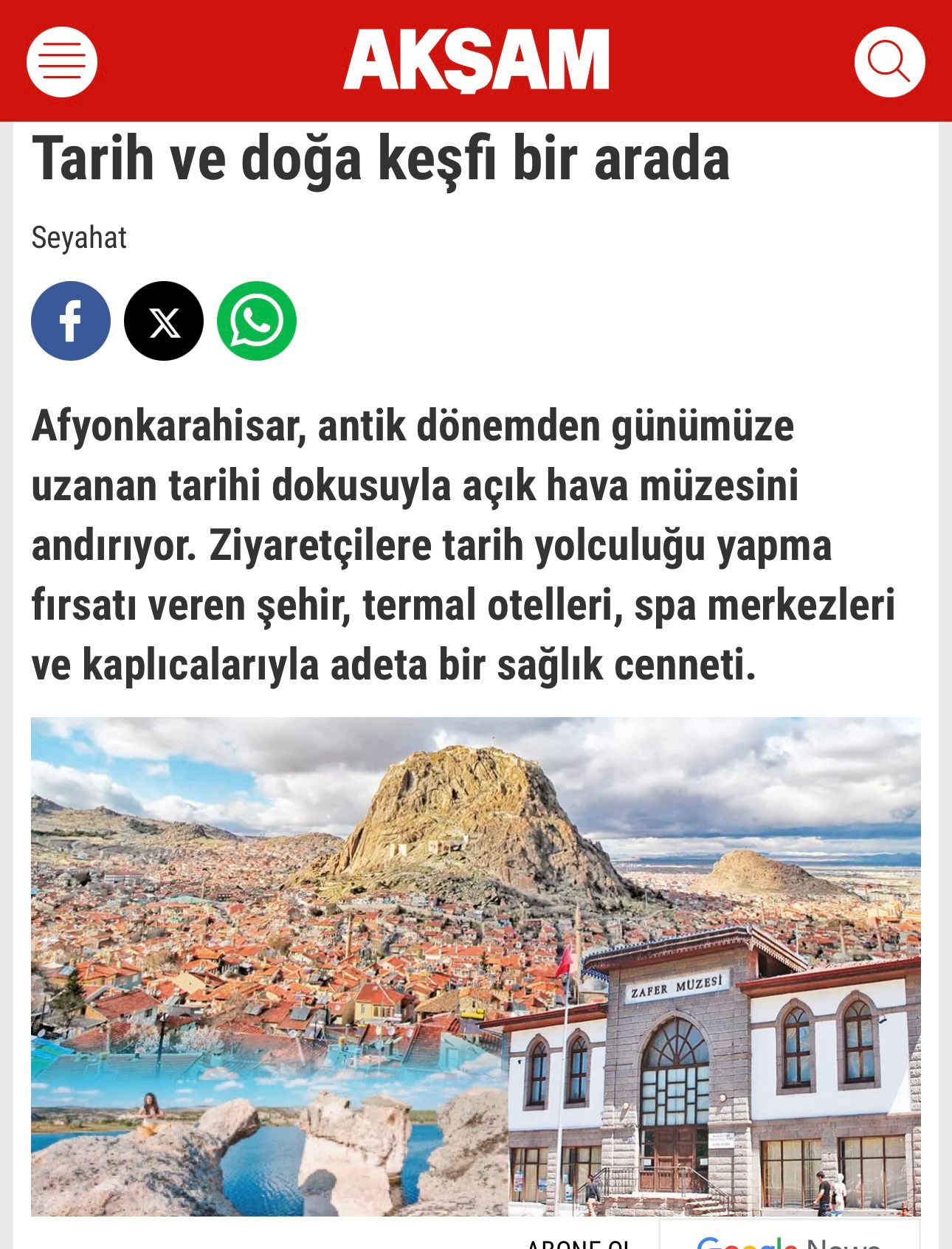 Afyonkarahisar'ın Eşsiz Güzellikleri, Ulusal Medyada Büyük İlgi Uyandırdı!