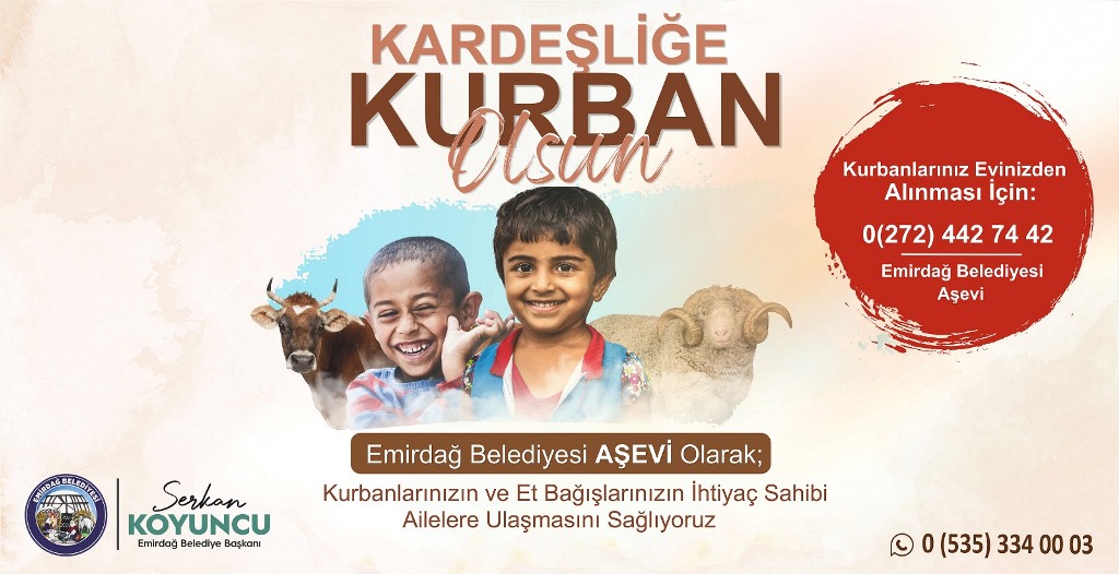 EMİRDAĞ BELEDİYESİ'NDEN KURBAN BAĞIŞI KAMPANYASI