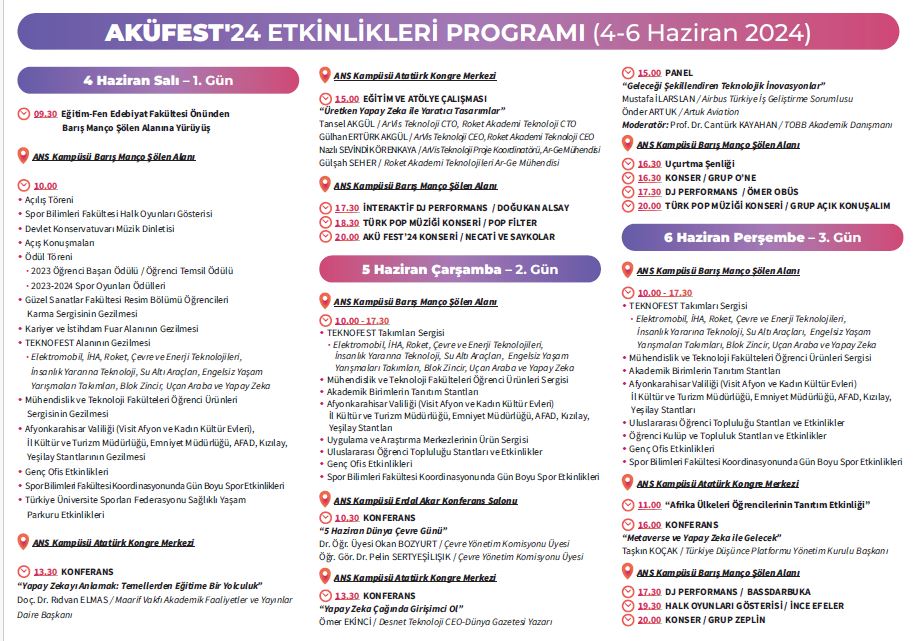 AKÜ FEST 2024 PROGRAMI BELLİ OLDU