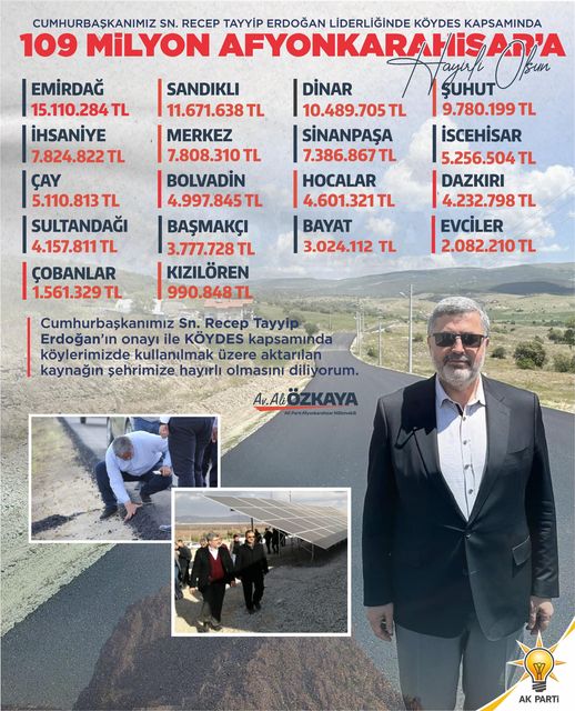 ÖZKAYA DUYURDU AFYON'A 109 MİLYONLUK DEV  BÜTÇE AYRILDI
