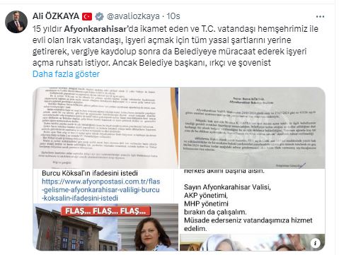 AK Partili Özkaya'dan Vali Yiğitbaşı'ya Destek