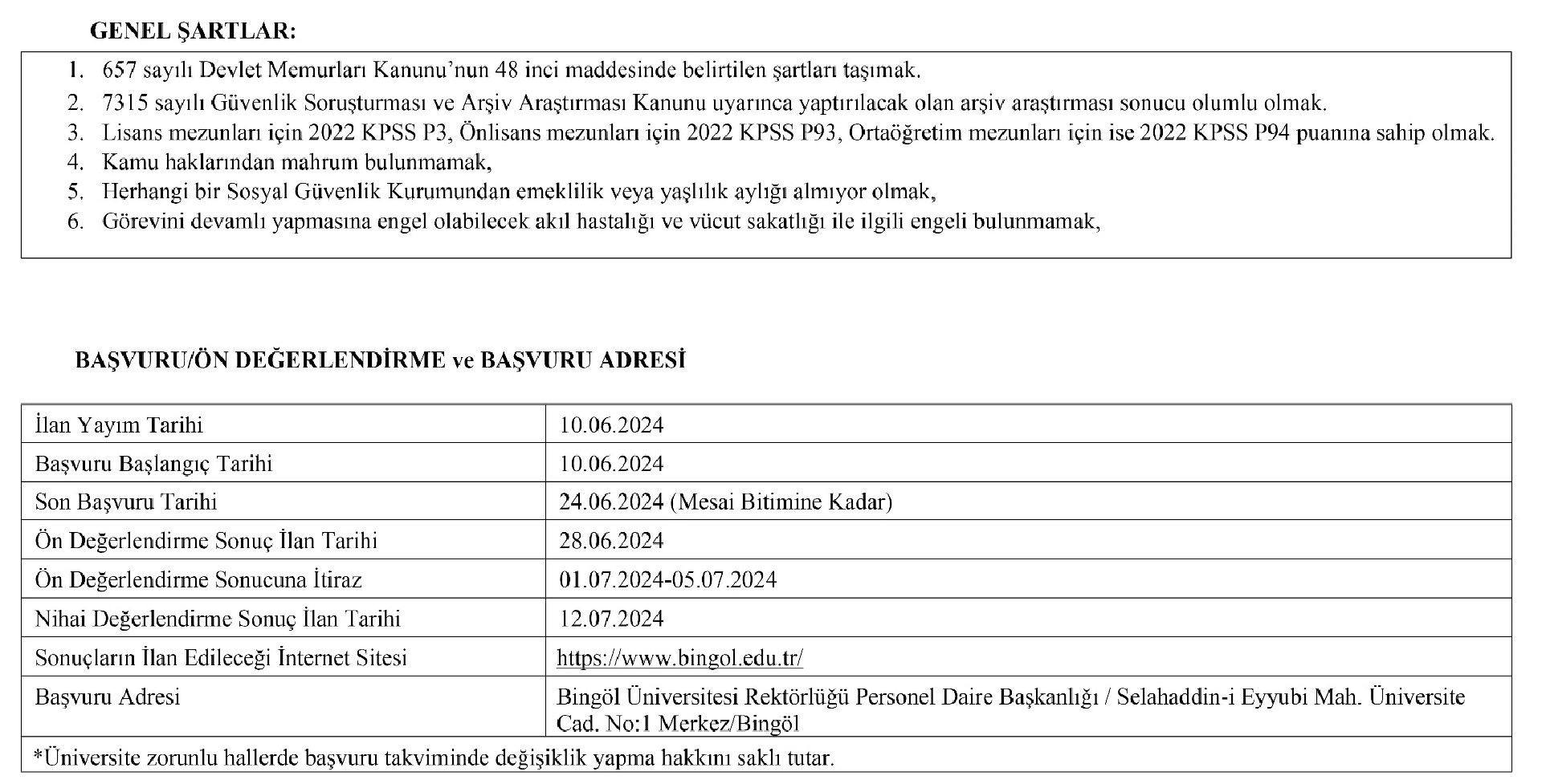 Bingöl Üniversitesi 23 Sözleşmeli Personel Alacak! Son Başvuru Tarihi Haberin Detaylarında…