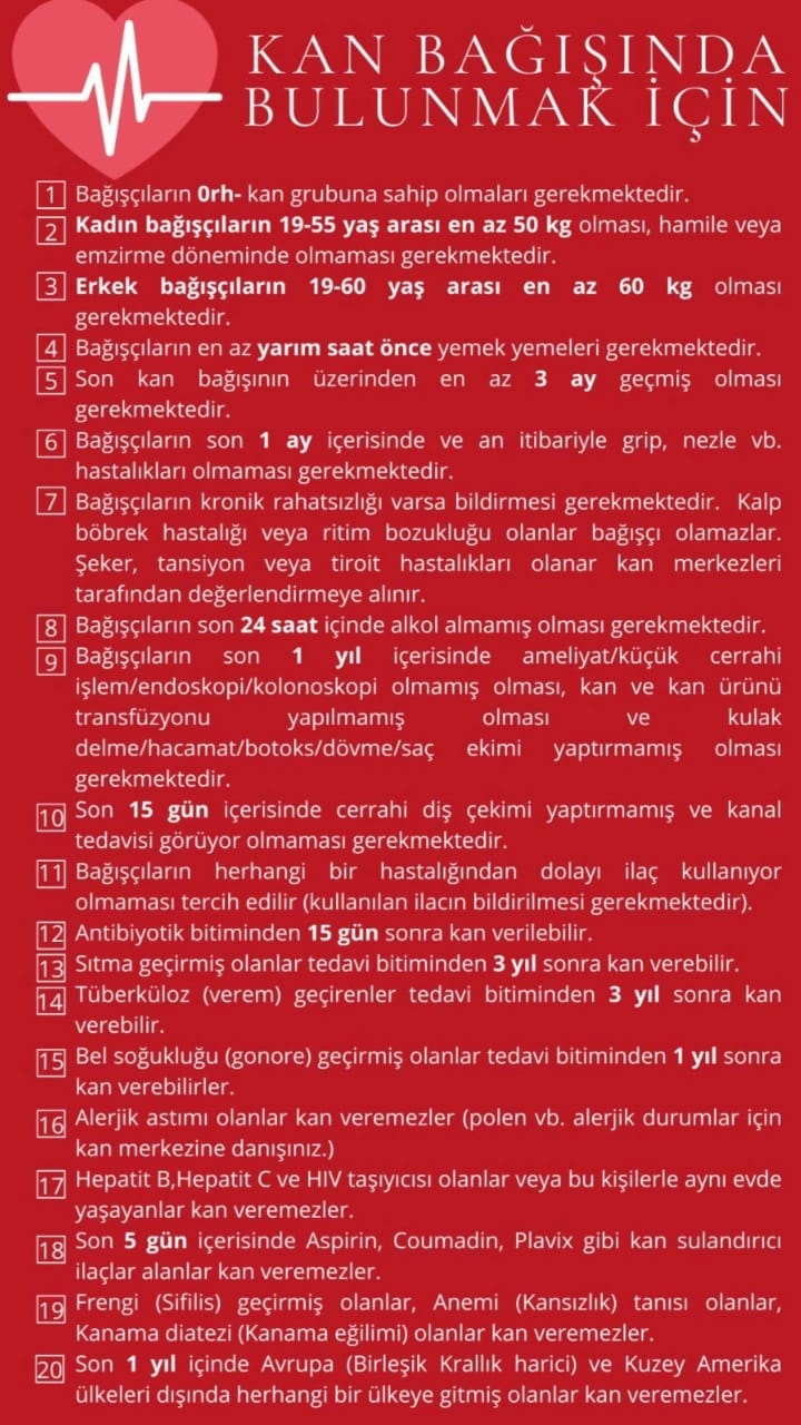 Acil Kan Aranıyor:  0 RH(-) sıcak kan bağışına ihtiyaç var