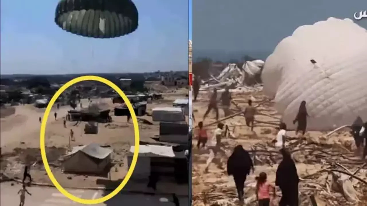 Gazze'de Hava Yardımlarında Bir Kaza Daha:  Filistinlilerin kaldığı çadıra düştü