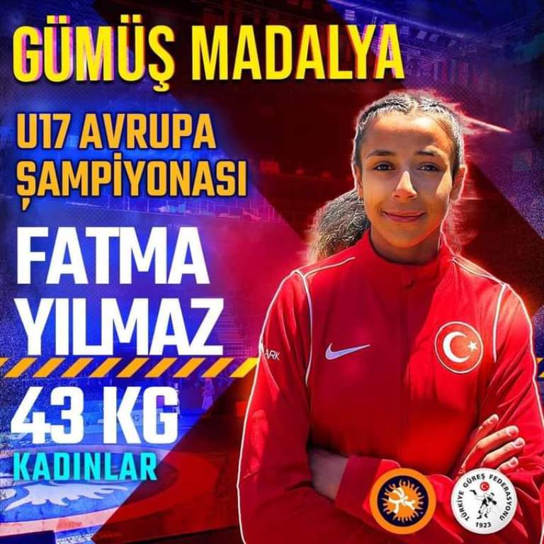 FATMA YILMAZ'DAN U17 AVRUPA GÜREŞ ŞAMPİYONASI'NDA GÜMÜŞ MADALYA