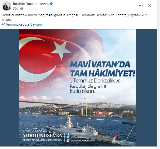 YURDUNUSEVEN, "BAĞIMSIZLIĞIMIZIN KARA VE DENİZ AYIRMADAN ELE ALINMASI GEREKİR"