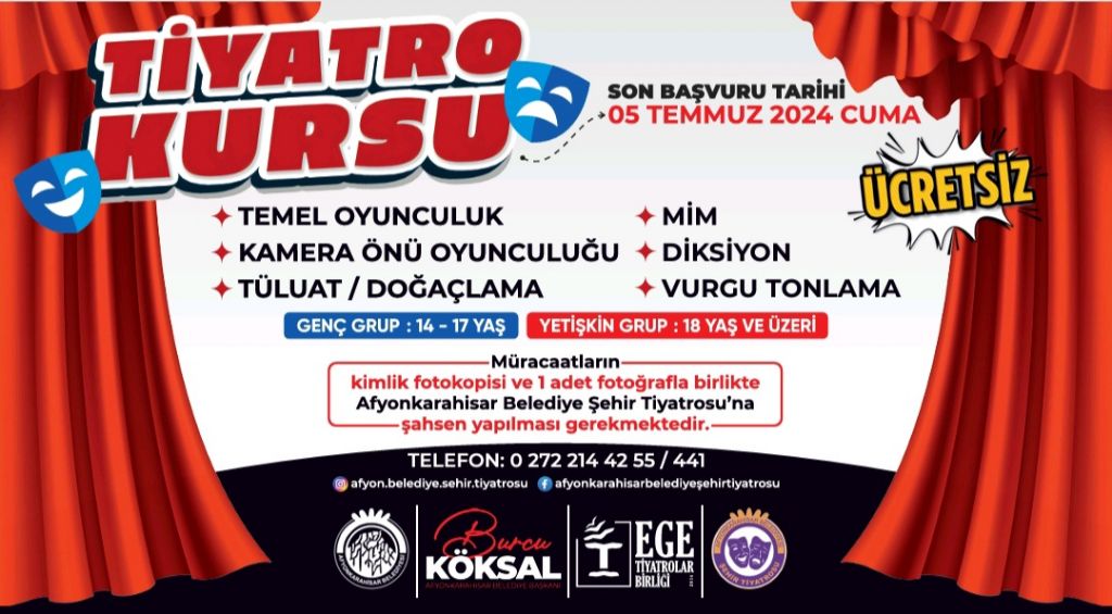 Afyon Tiyatro Kursu Başvuruları Başladı!