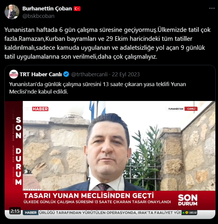 “DİNİ BAYRAMLAR VE 29 EKİM DIŞINDAKİ TATİLLERİ KALDIRALIM”