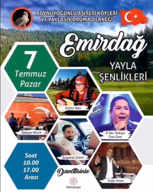 EMİRDAĞ YAYLA ŞENLİKLERİ BU PAZAR BAŞLIYOR