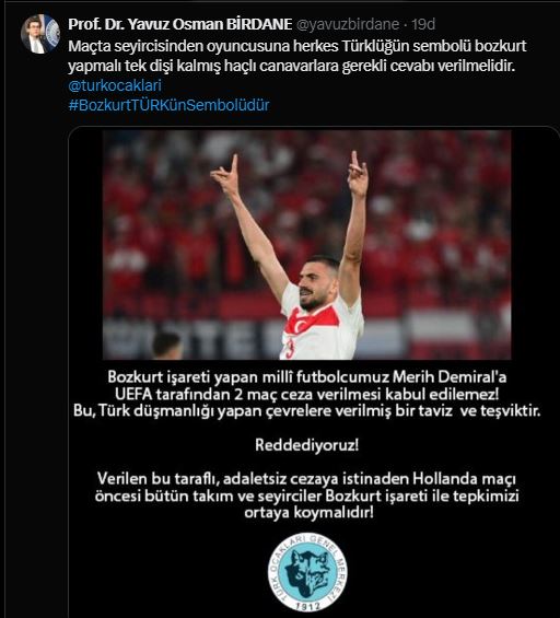 "BOZKURT İLE HAÇLI CANAVARINA GEREKLİ CEVAP VERİLMELİDİR"