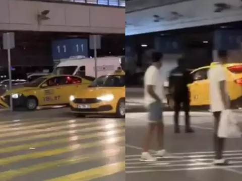 Sabiha Gökçen'de Taksi Terörü: Önüne gelen her şeye çarptı