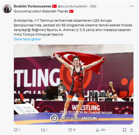 Yurdunuseven: "Gururumuz Oldun Abdullah Toprak"