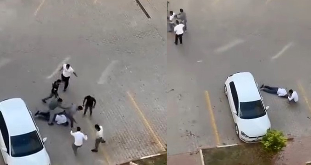 Öldüresiye Dayak!  6 kişilik grup tarafından tekme, tokat ve soplarla dakikalarca darp edildi