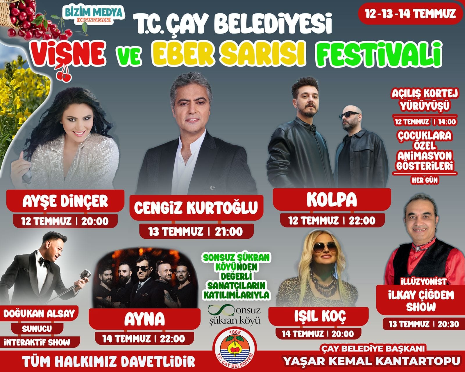 Çay’da ‘Vişne Ve Eber Sarısı Festivali’ Başlıyor