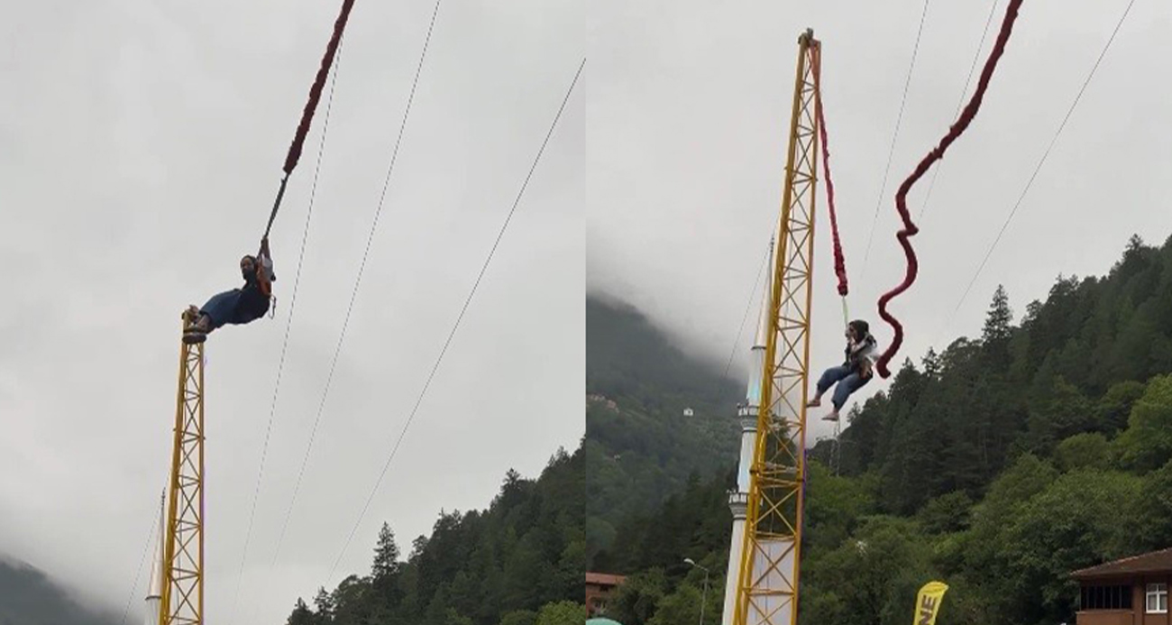 Yürekleri Ağza Getiren Kaza: Uzungöl'de insan sapanında halat koptu