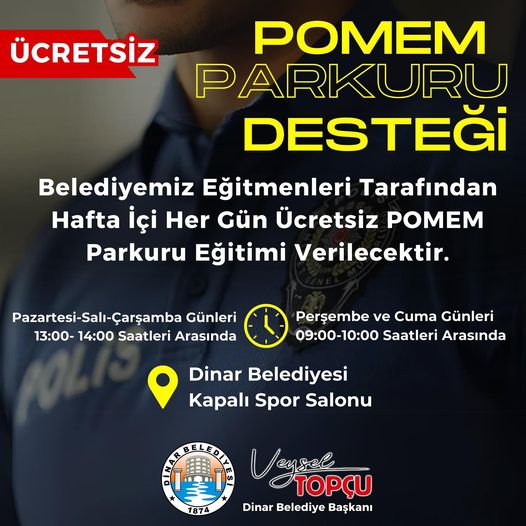 Dinar Belediyesinden Ücretsiz POMEM Parkur Ve Eğitim Desteği