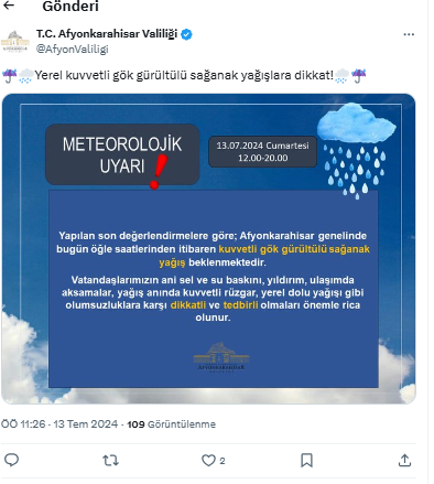 Afyonkarahisar Valiliğinden Uyarı!