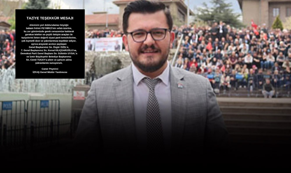 Müdür Peynirci’den Teşekkür Mesajı Geldi