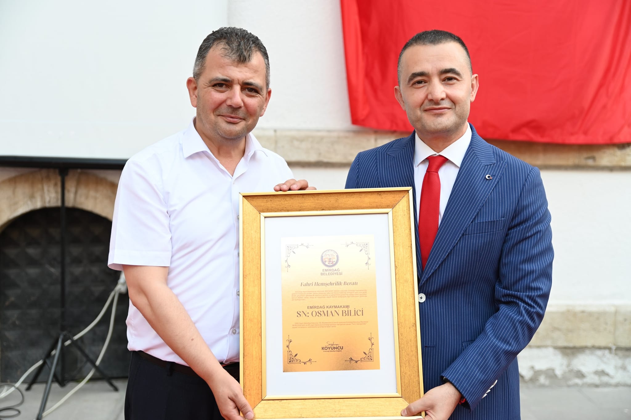 Başlan Koyuncu’dan Kaymakam Bilici’ye Fahri Hemşehrilik Plaketi!