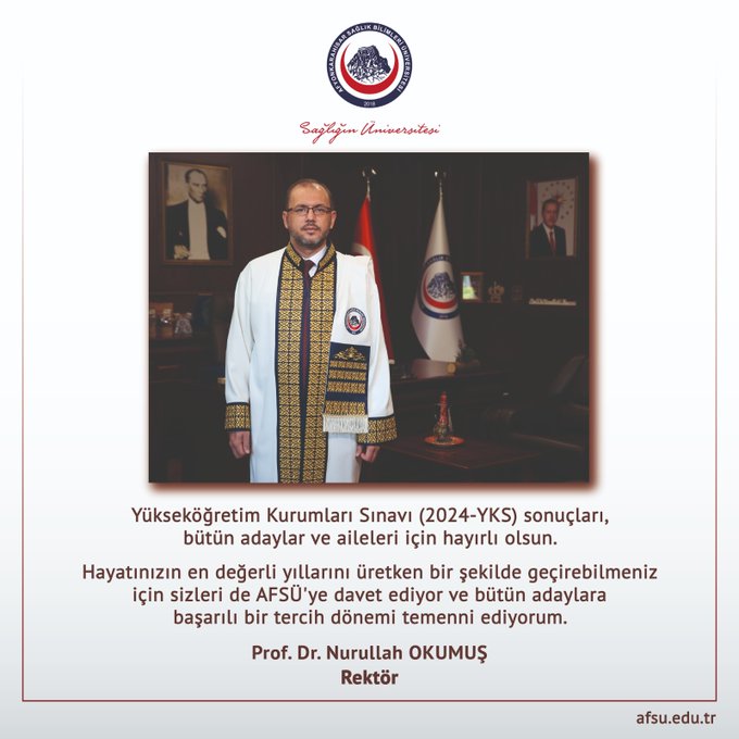 Rektör Okumuş’tan Tebrik Mesajı