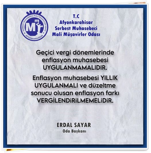 Başkan Sayar Geçici Vergilere Dikkat Çekti