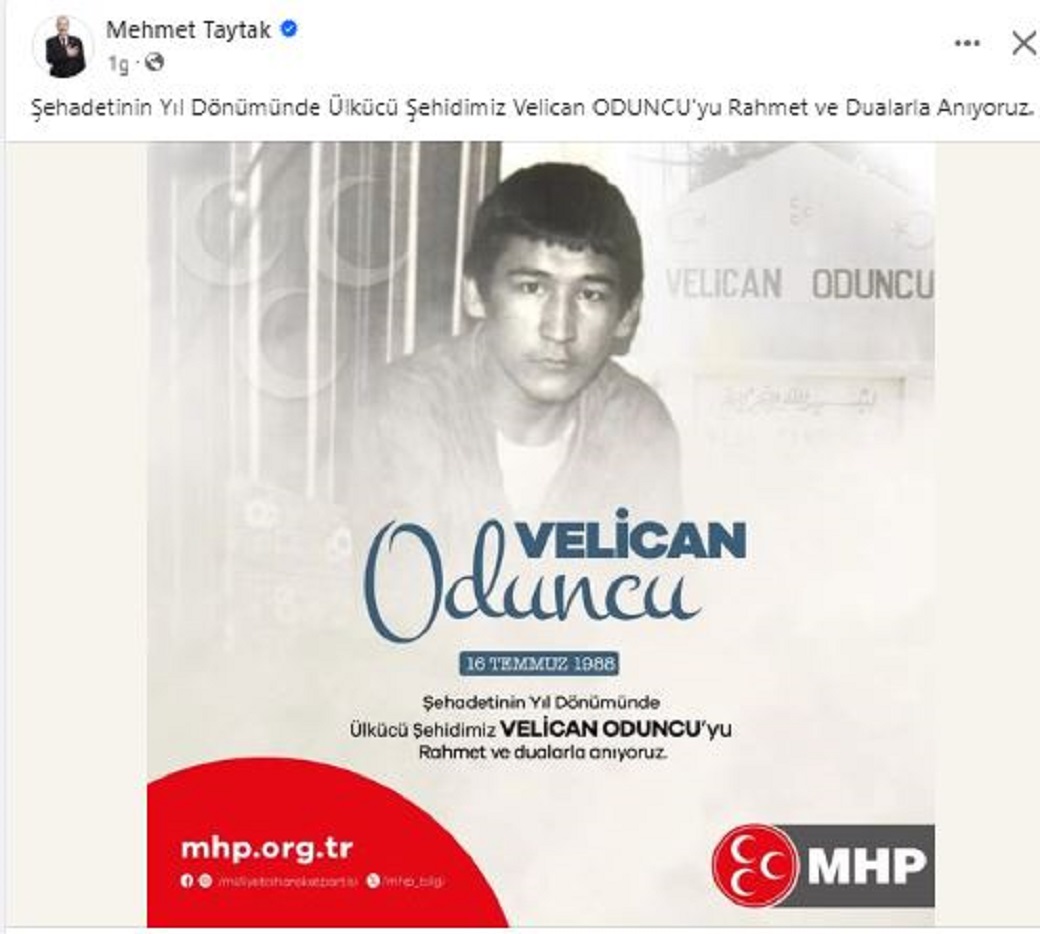 MHP Afyonkarahisar Milletvekili Mehmet Taytak, Şehadetinin Yıl Dönümünde Velican'ı Andı
