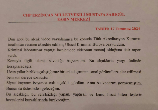CHP’li Sarıgül ‘’Yargı Önünde Hesaplaşacağız’’