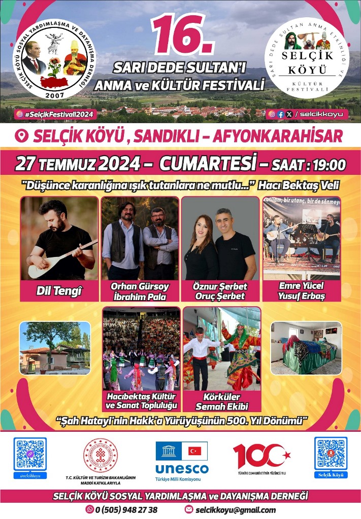SELÇİK'TE 16. SARI DEDE SULTAN'I ANMA VE KÜLTÜR FESTİVALİ DÜZENLENECEK